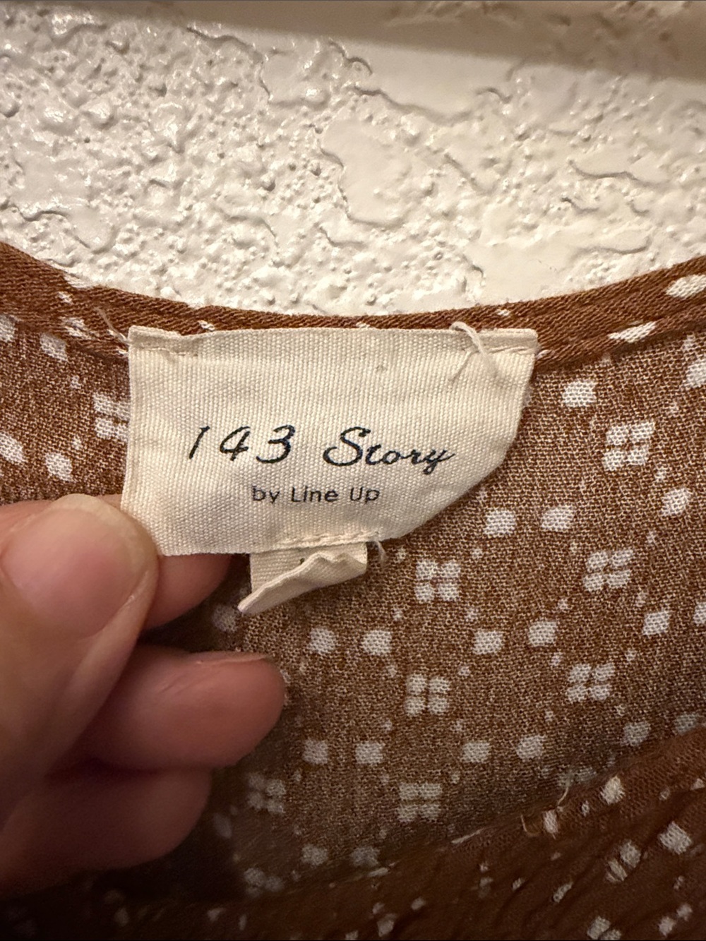 Women's Rust Brown Floral Peasant Blouse - Picture 4 of 8